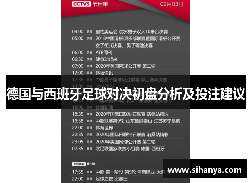 德国与西班牙足球对决初盘分析及投注建议