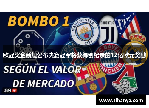 欧冠奖金新规公布决赛冠军将获得创纪录的12亿欧元奖励